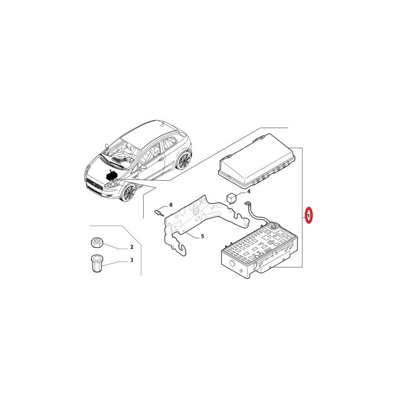 Boite a fusibles - Fiat Grande Punto