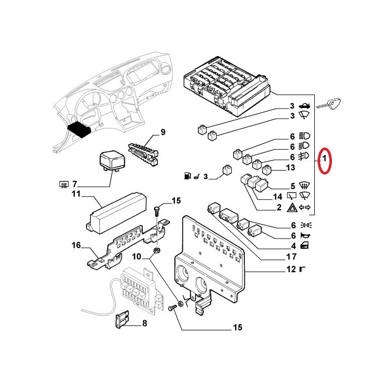 Boite à fusible - Alfa Romeo 166