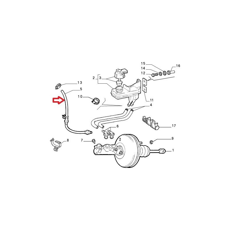 Servobrake hose  -  Fiat Bravo / Coupe