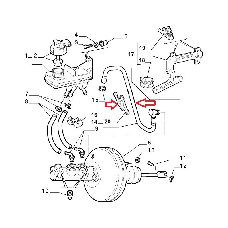 Durite de servofreins - Alfa Romeo 156 2,5 V6