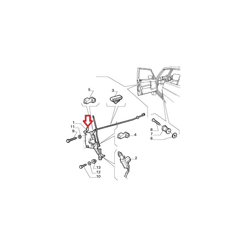 Left front door lock - Alfa Romeo 75