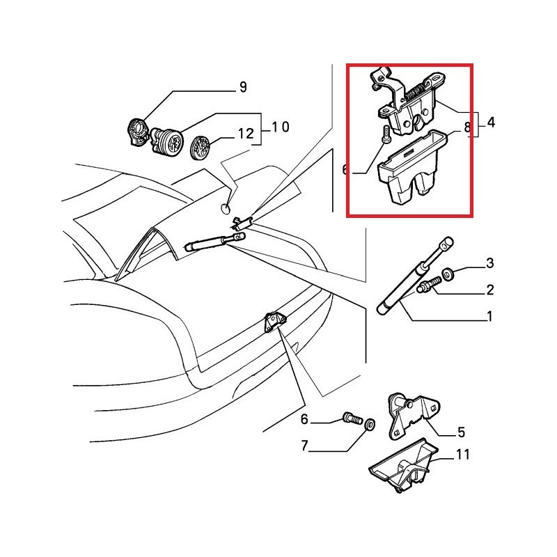 Serratura cofano - Alfa Romeo GTV