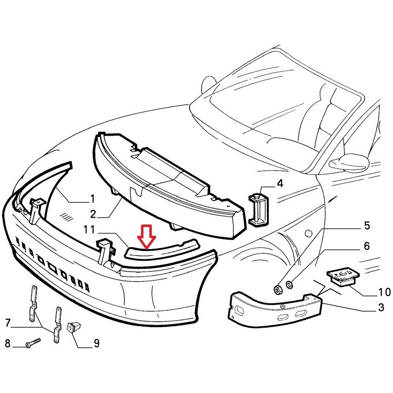 Right gasket - Fiat Coupe