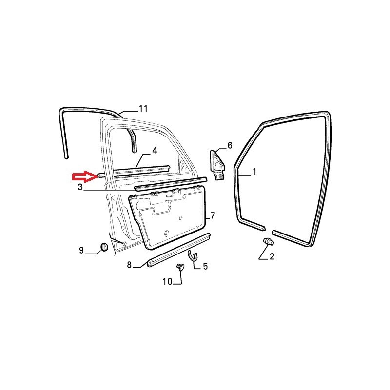 Guarnizione destra - Alfa Romeo 155