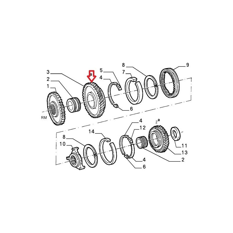 First gearbox pinion  - Alfa Romeo 33 (1988 - 1990)