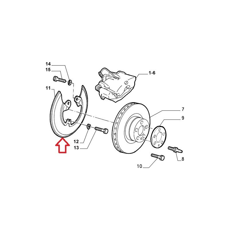 Riparo disco freno destro - Alfa Romeo 164
