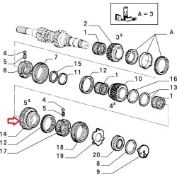 Fifth gearbox pinion  - Fiat Coupe / Lancia Kappa