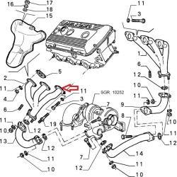 Collecteur gauche d'échappement - Alfa Romeo GTV / SPIDER 2,0 V6 TB