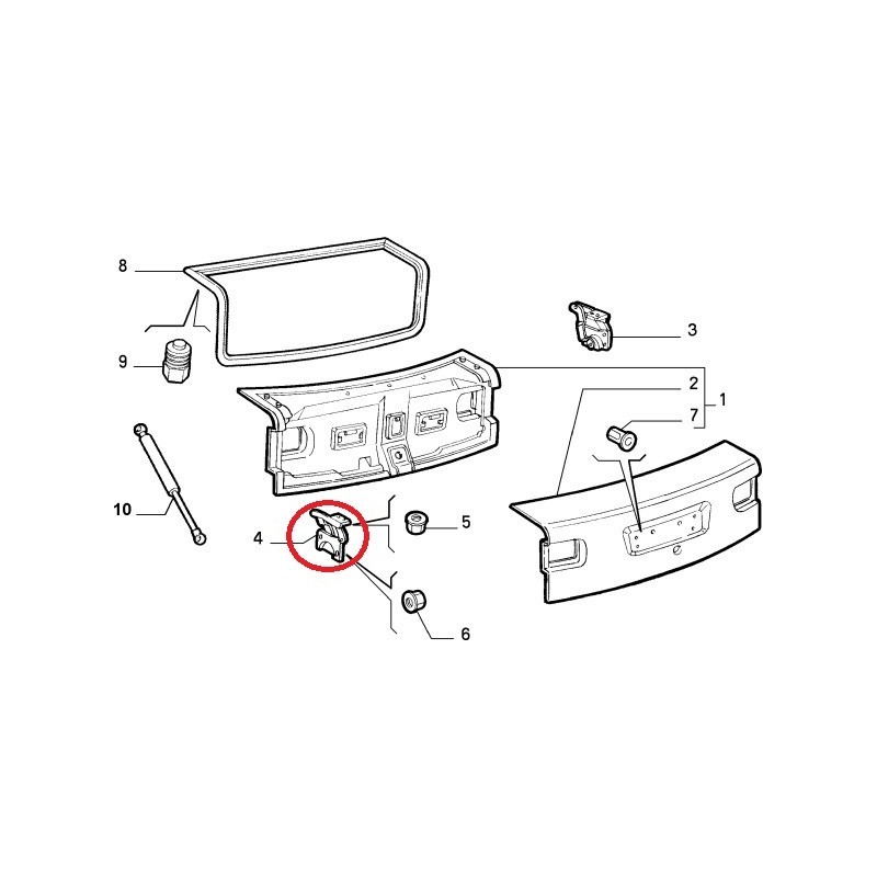 Cerniera sinistra del cofano  - Fiat Punto Cabriolet