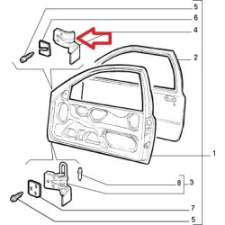 Cerniera destra della porta  - Fiat Punto