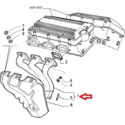 Left exhaust manifold - Alfa Romeo 156 2,5 V6 / GTV 3,0 V 24V