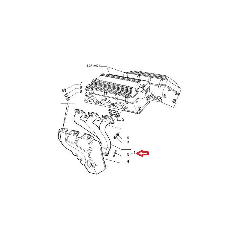 Collecteur gauche d'échappement - Alfa Romeo 156 2,5 V6 / GTV 3,0 V 24V