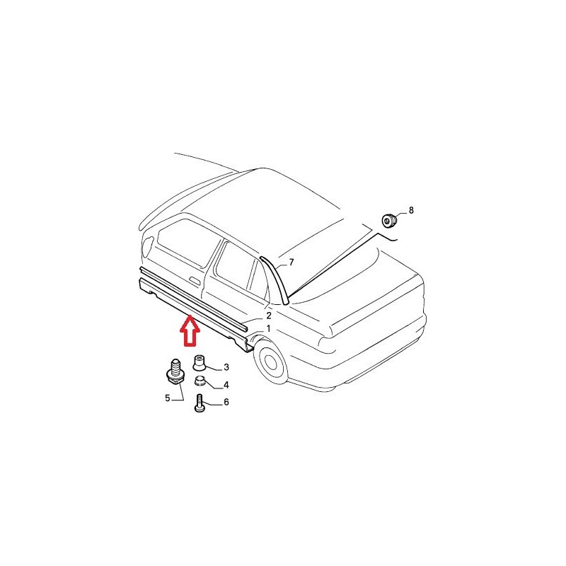 Bas de caisse droit - Alfa Romeo 155