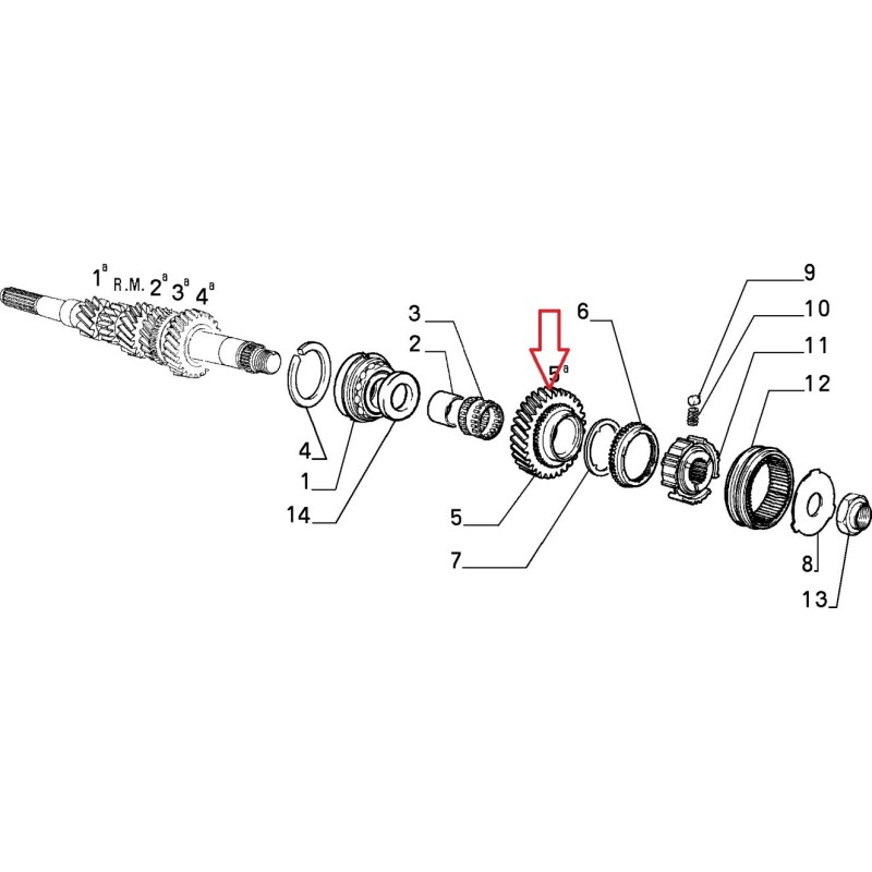 Fifth gearbox pinion  - Alfa Romeo / Fiat