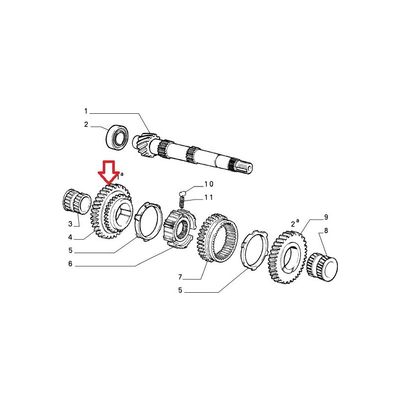 First gearbox pinion  - Fiat Cinquecento / Panda / Uno / Lancia Y10