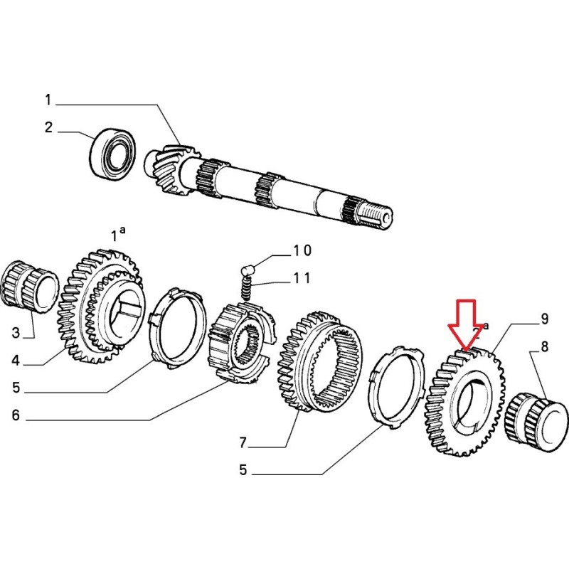 Second gearbox pinion  - Fiat Cinquecento / Panda / Uno / Lancia Y10