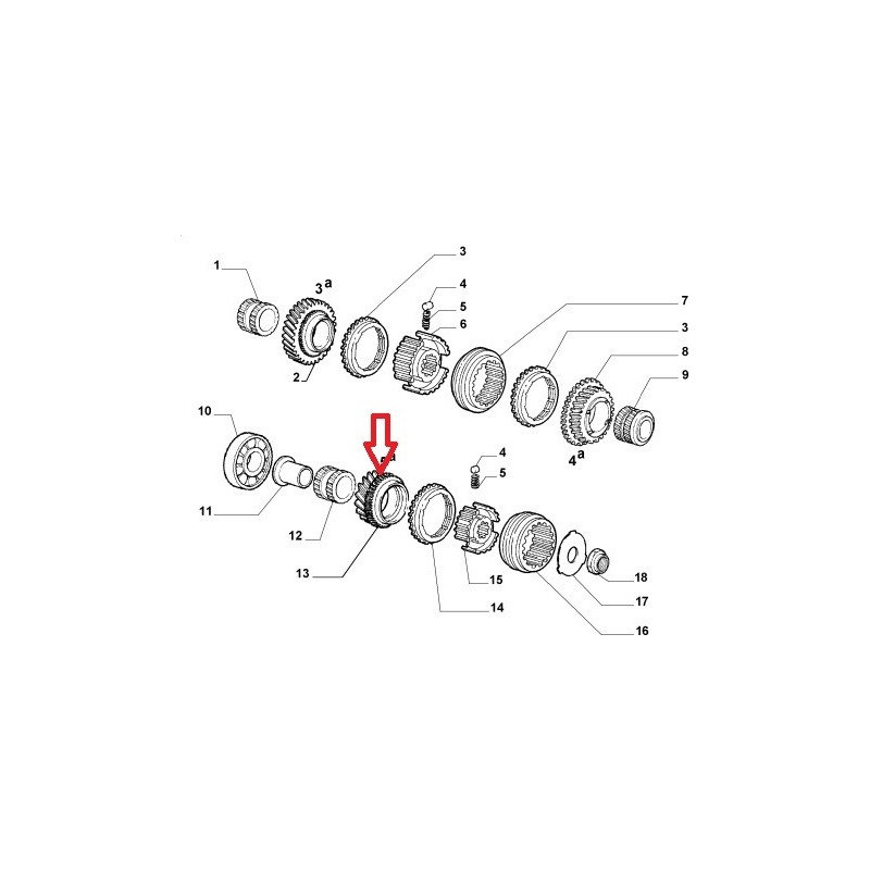 Fifth gearbox pinion  - Fiat Cinquecento / Panda / Seicento