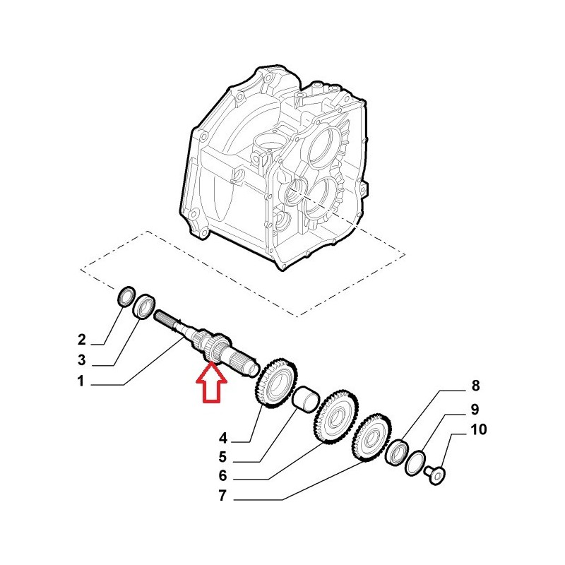 Arbre primaire de boite de vitesse - Alfa Romeo 159 / Fiat Bravo / Grande Punto
