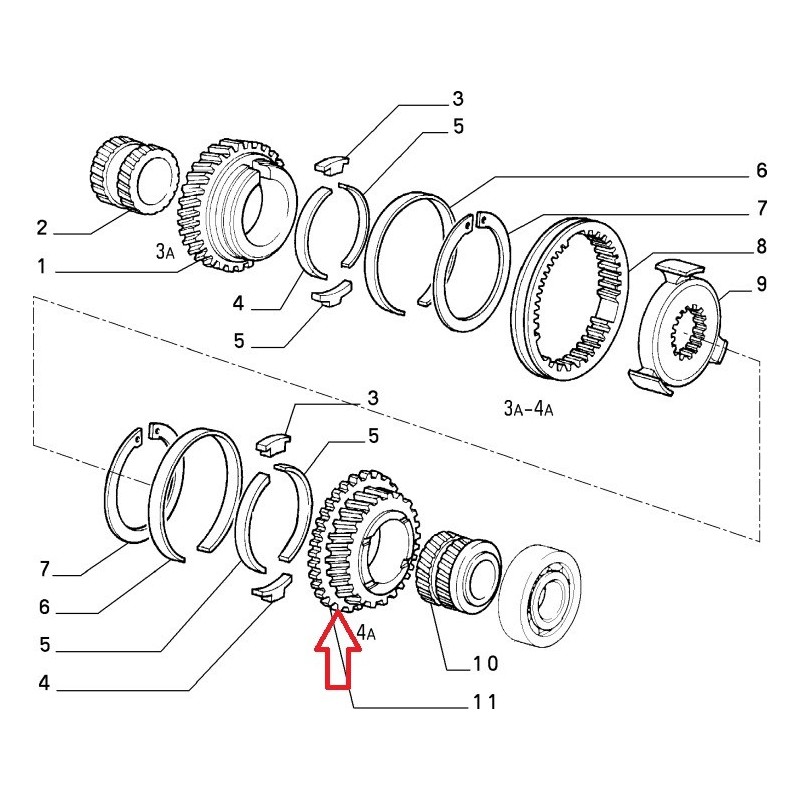 Fourth gearbox pinion  - Fiat Cinquecento / Panda / Uno / Lancia Y10