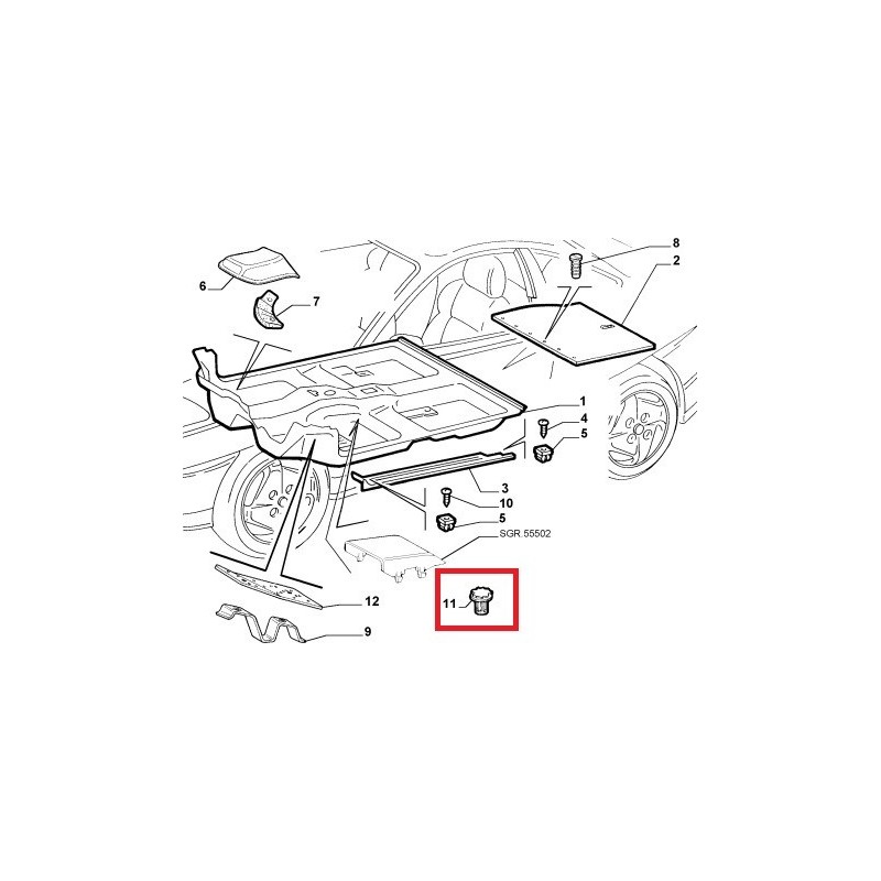 Bottone - Alfa Romeo 147 GTA / Fiat Coupe / Lancia Lybra / Delta