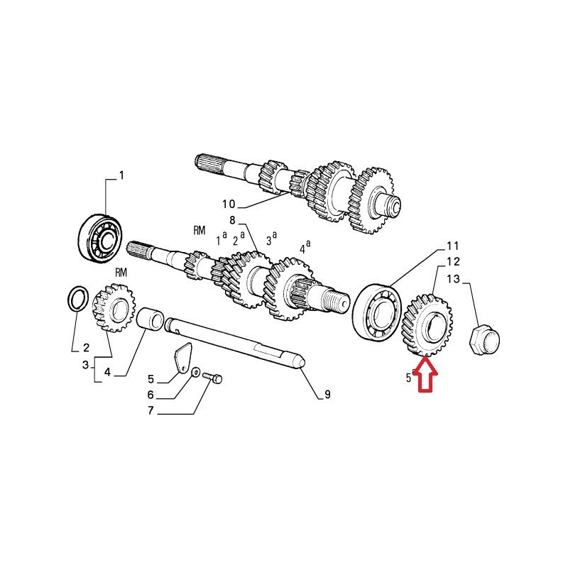 Fifth gearbox pinion  - Fiat Cinquecento / Panda / Uno / Lancia Y10