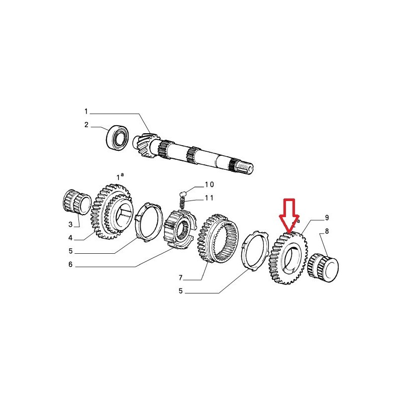 Second gearbox pinion  - Fiat Cinquecento / Panda / Uno / Lancia Y10