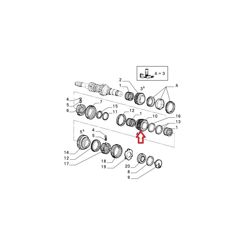 Fourth gearbox pinion  - Alfa Romeo / Fiat / Lancia