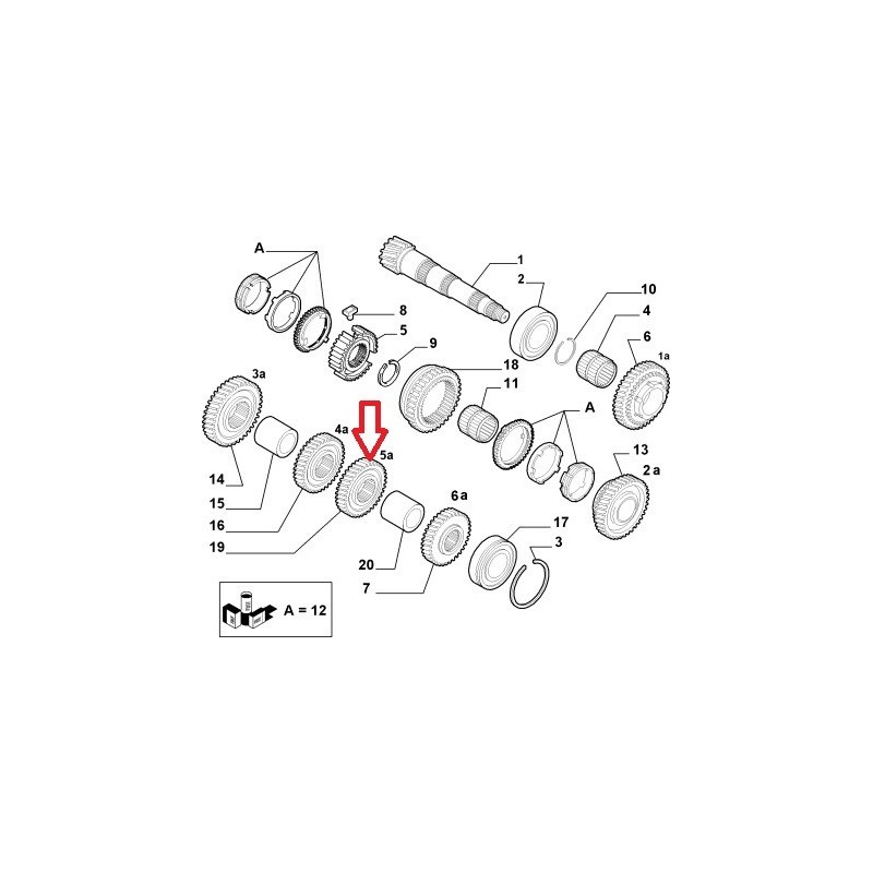 Fifth gearbox pinion  - Alfa Romeo 147 / 156 / 166 / GT / GTV / SPIDER