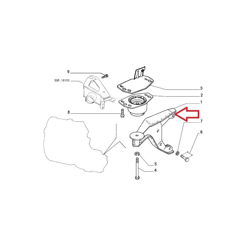 Support moteur - Alfa Romeo / Fiat / Lancia