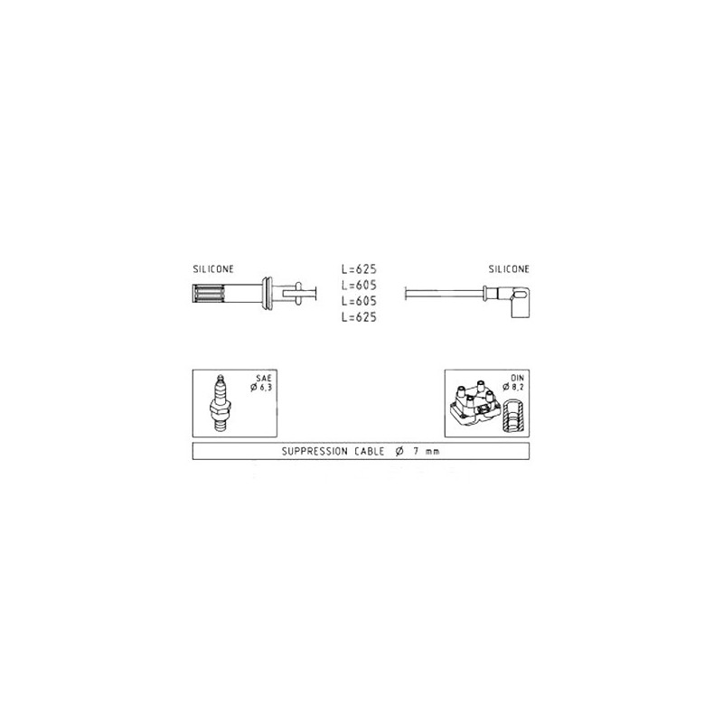 Ignition cable set - Fiat Coupe / Lancia Delta/Thema