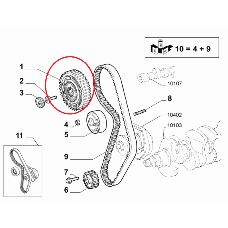 Poulie correcteur d'avance - Fiat Lancia