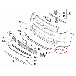 Left molding - Fiat 500 MCA MY2015 (Lounge)