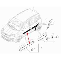 Modanatura sinistra - Fiat Panda (2012 -- ....)