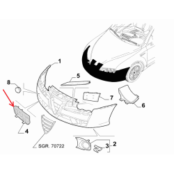 Griglia destra del paraurto - Alfa Romeo 159