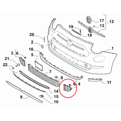 Left molding - Fiat 500 MCA MY2015 (2015 -- ....)