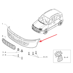 Front bumper - Fiat Panda (2003 -- 2011)