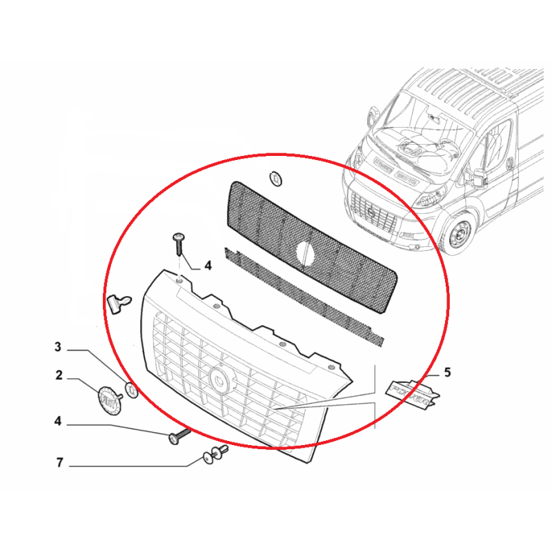 Radiator grill - Fiat Ducato (2006 -- 2014)