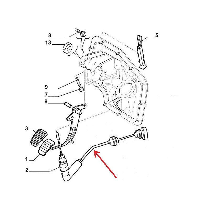 Cavo disinesto frizione - Fiat Ulysse / Scudo / Lancia Zeta