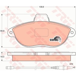 Front brake pads  - Fiat Scudo / Ulysse