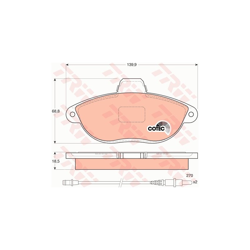 Front brake pads  - Fiat Scudo / Ulysse