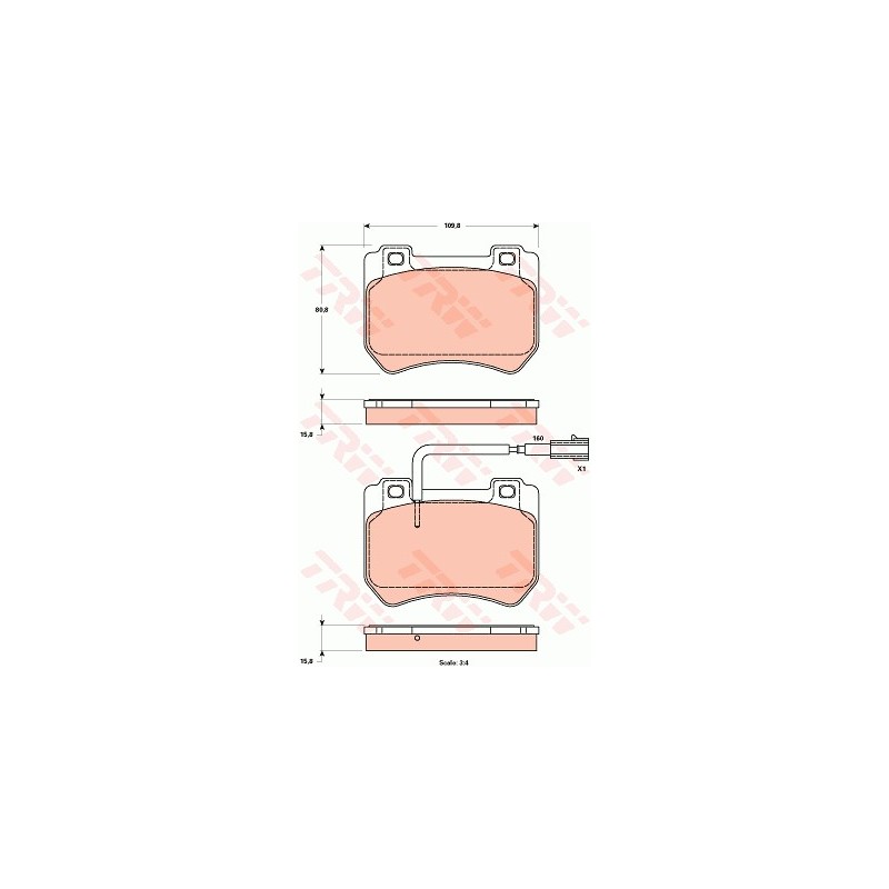 Front brake pads - Alfa Romeo 159 (2008 - 2011)