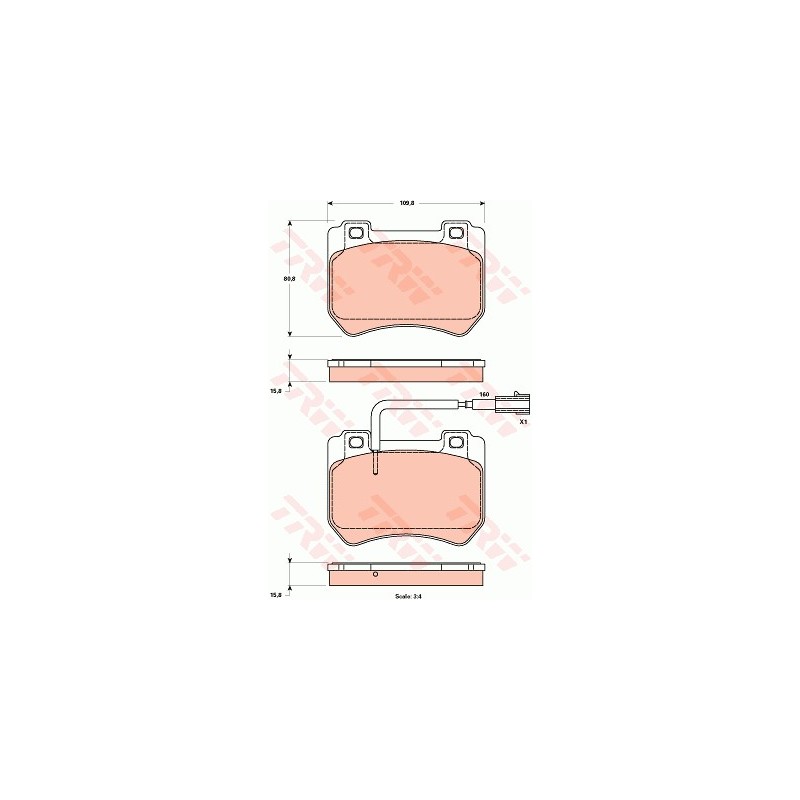 Front brake pads - Alfa Romeo 159 (2008 - 2011)