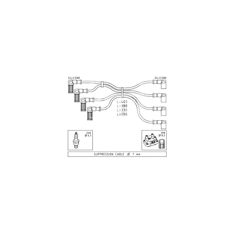 Ignition cable set - Fiat Cinquecento/Seicento/Panda