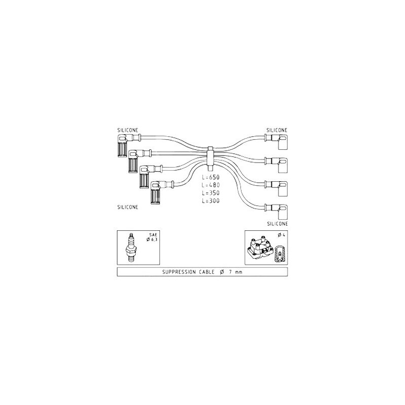 Ignition cable setPunto 1.6/Tempra 1.6 i.e.