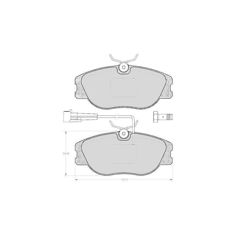 Set of 4 front brake pads  "GIRLING" - Alfa Romeo / Fiat / Lancia