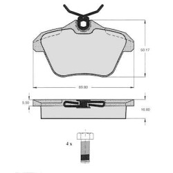 Set of 4 rear brake pads "GIRLING"Alfa Romeo/Lancia