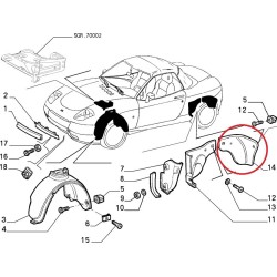 Riparo destro passaggio ruota  - Fiat Barchetta