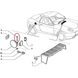 Fuel cap axle - Fiat Barchetta 