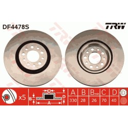 Pair of front brake discs - Alfa Roméo