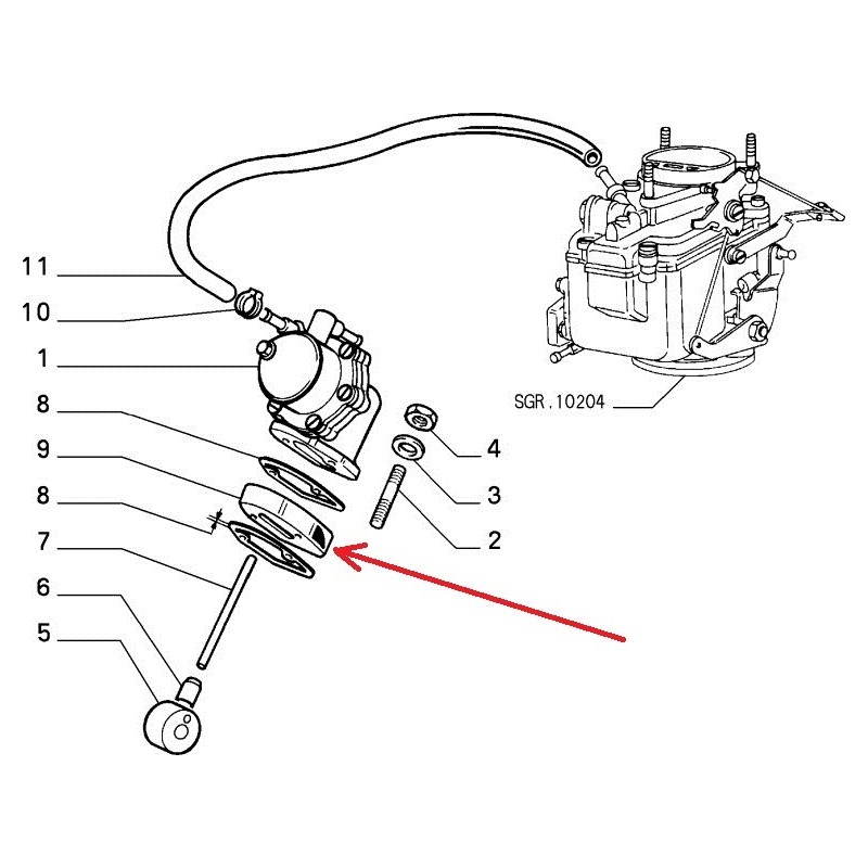 Entretoise de pompe a essence - Fiat Panda / Uno